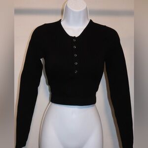 Urban Outfitters Black Long Sleeve Crop Top